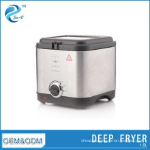1.5L Stainless Steel With Timer Visual Window 304 Basket 900W Mini Electric Deep Fryer